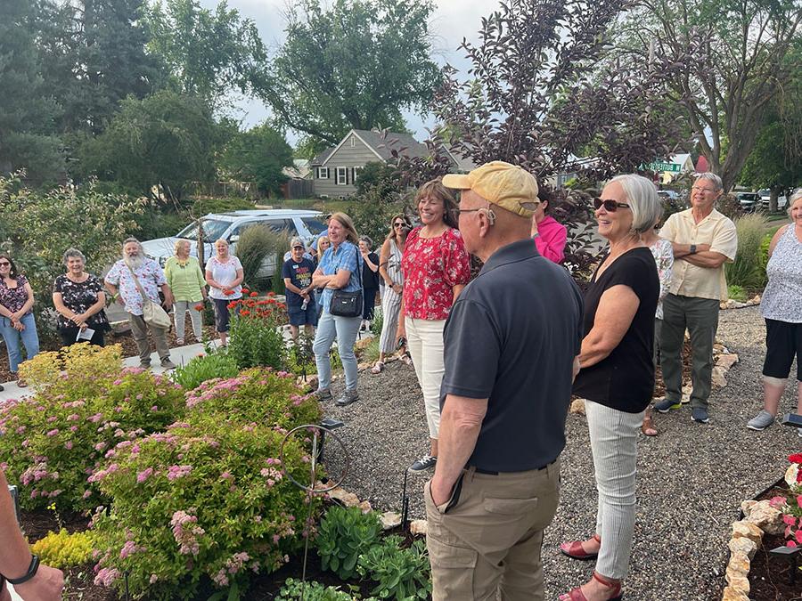 Image of attendees visiting a featured garden